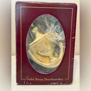 Vintage Solid Brass Door Knocker Inscribed "KING" G&D Spain Tags New